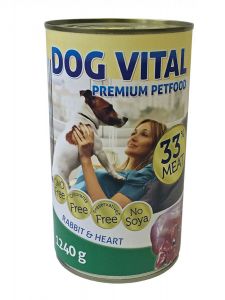 Dog Vital konzerv rabbit & heart 1240gr
